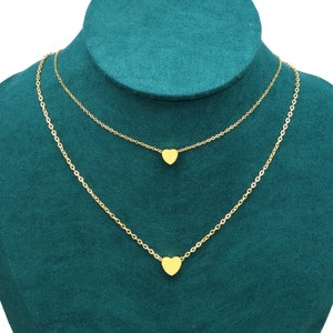 Dainty Stainless Steel Heart Pendant Necklace Choker Minimalist Gift for Best Friend