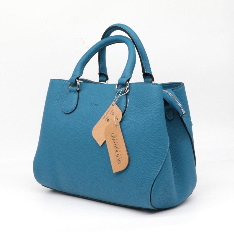 Leather Handbag, Bego Premium Leather Handbag, Blue Tan Handbag, Yellow ...