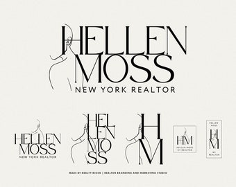 Realtor Logo, High End Real Estate Logo, Realtor Branding, Feminine Logo, Elegant Logo, Luxury Logo, Premade Logo Set, Canva Logo Template