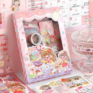Kawaii Stationery Set Craft Box Gift Set Kawaii Stationery cute Kawaii  Surprise Bag kids Birthday Gift Stationery Gift Set 