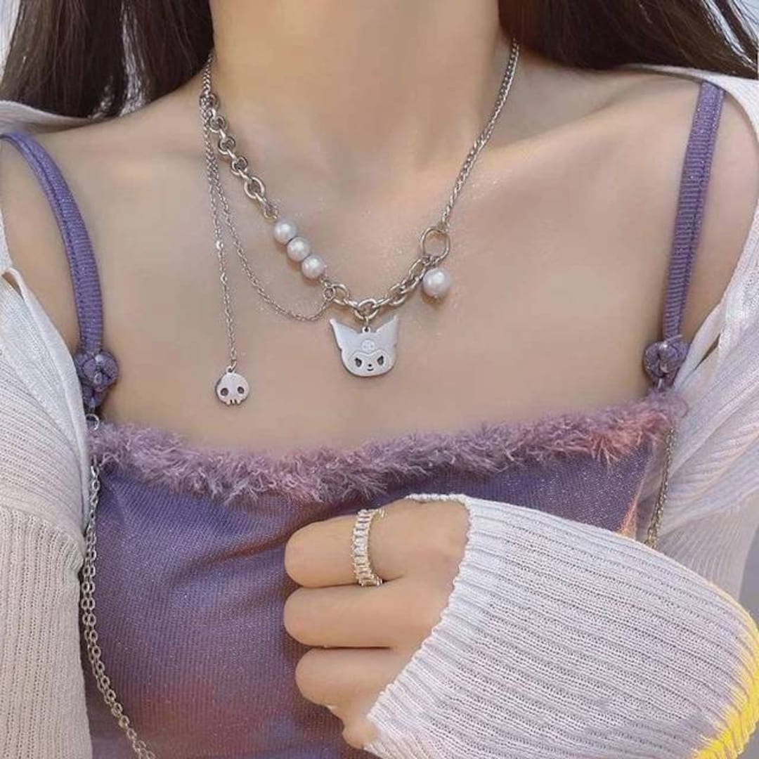 Cute Beaded Kawaii Necklace Alt Aesthetic Goth Jewellery Gift for Girls ...