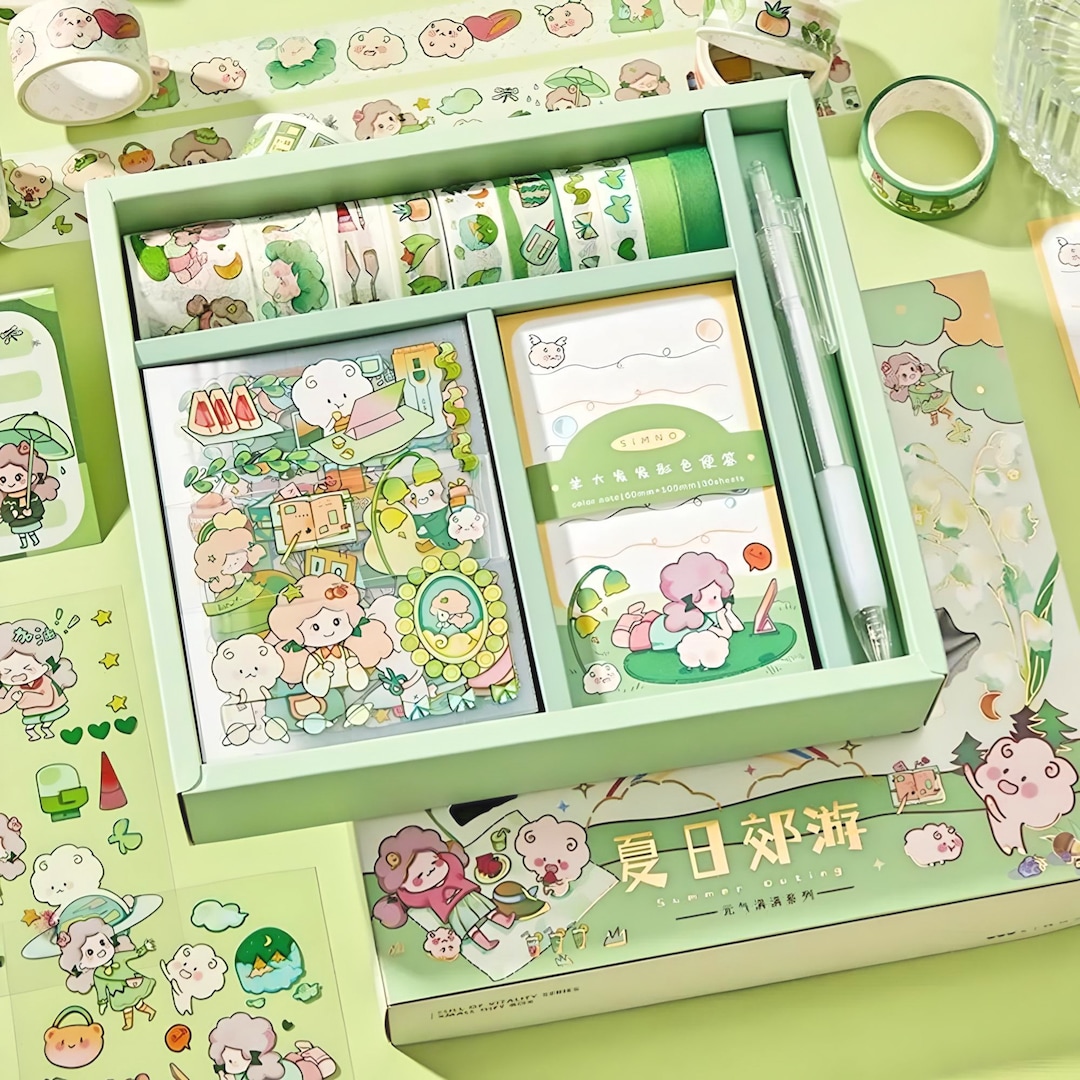 Cute Gift Box 51pcs Journal Set Kawaii Stickers Journal - Etsy UK