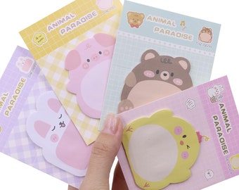 Cute Sticky Notes |Cute Stationery| Kawaii Kitsch| Cute Memo Pad |Animal Sticky Note| Self-Adhesive Note| School Supplies| Kawaii Stationary