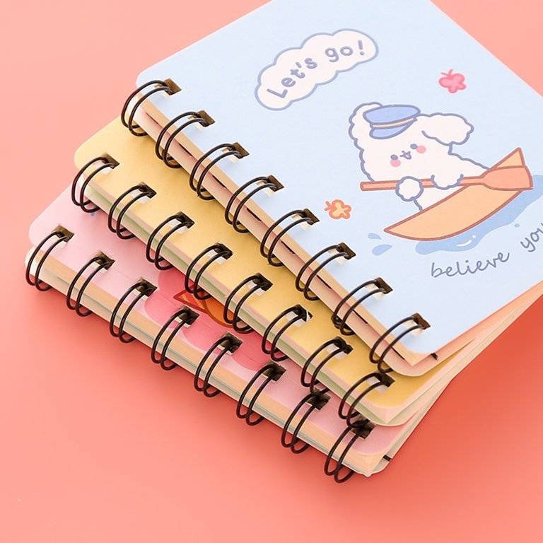 Mini Kawaii Notebook Cute Notebook Mini Spiral Notebook 80page A7 Cute  Cartoon Animals Stationery Pocket Notepad Diary Journal 