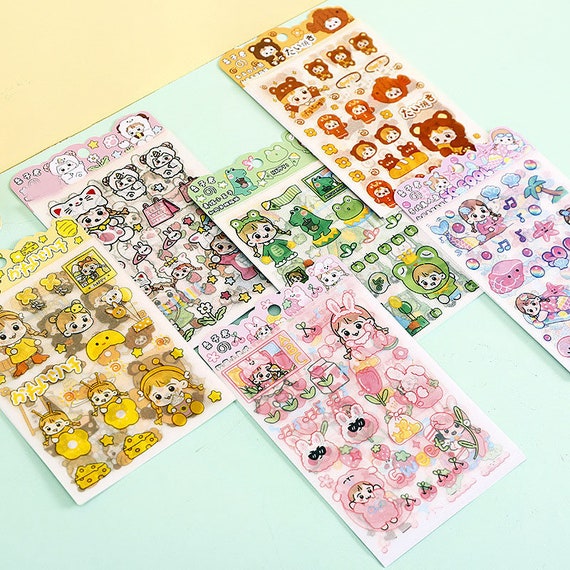 1 PCS Kawaii Watercolor Love Words Cute Aesthetic Book Journal Stickers  Scrapbooking Stationery Sticker Flakes Art