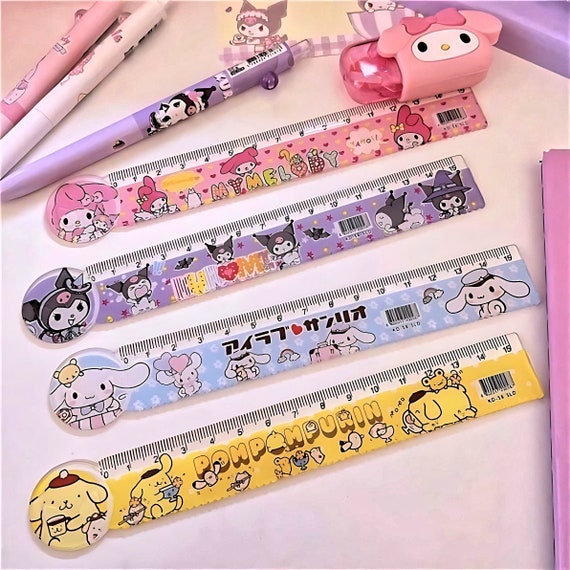 Sanrio Stationery Set Pencil Eraser Ruler Kawaii Hello Kitty Kuromi  Cinnamoroll Painting Stuff School Supplies Student Kid Gifts