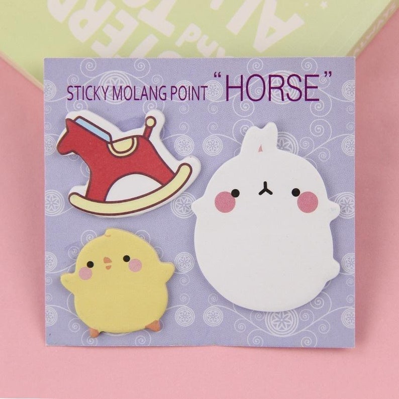 Kawaii Bunny Rabbit Molang Piu Mini Sticky Notes Memo Pad for - Etsy