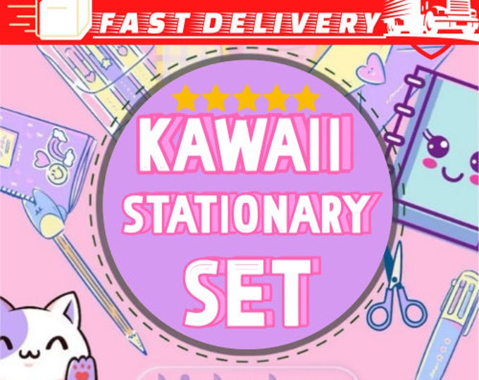 40Pcs Lux Kawaii Stationery Set, Craft Box, Kawaii Stationary Mystery, Novely Gifts, Kids Birthday Gift
