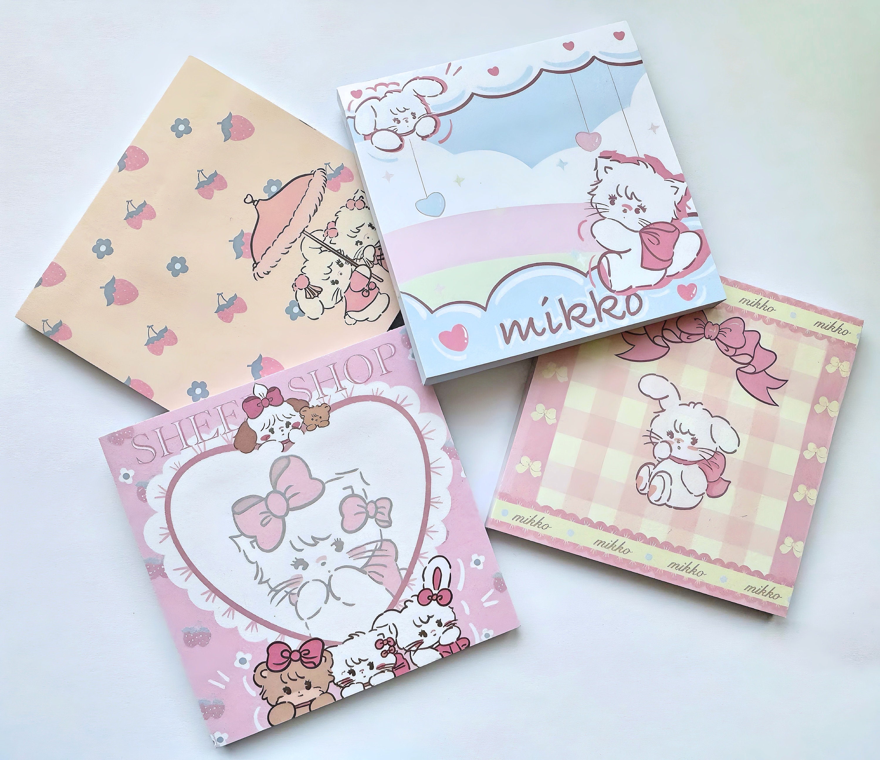 Kit de papelería kawaii para niña, cinta washi, almohadillas para notas,  pegatinas, suministros escolares bonitos, planificador