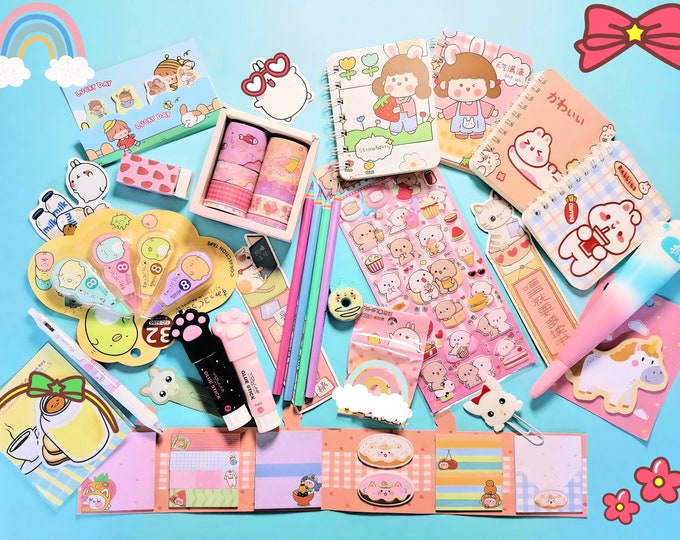 Adorably Chic Kawaii Stationery Set - Delightful Collection for Your Every Need!