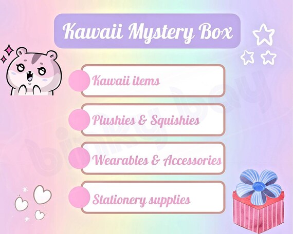 Kawaii Stationery Box Grab Bag Stickers Pencil Cases Mega School Supplies  Deco Journal Sets Surprise Mystery Stationery Bundle Set Gift 