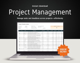 Multi-Project Management Template: Gantt Chart, Team & Customer Tracker (Google Sheets - Digital Download)