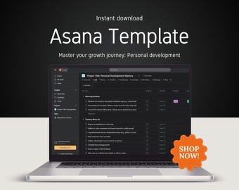 Plantilla de gestión de tareas de Asana: Seguimiento de proyectos (descarga digital)