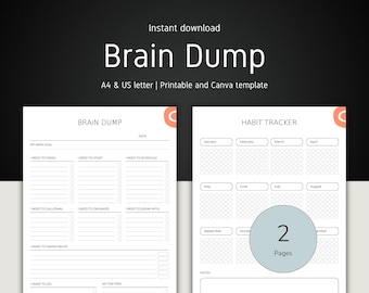 Brain Dump Worksheet: Printable Thought Organizer for Focus & Clarity (PDF Download)
