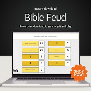 Bible Feud PowerPoint Game: Christian Trivia for Church Youth Groups (Digital Download)