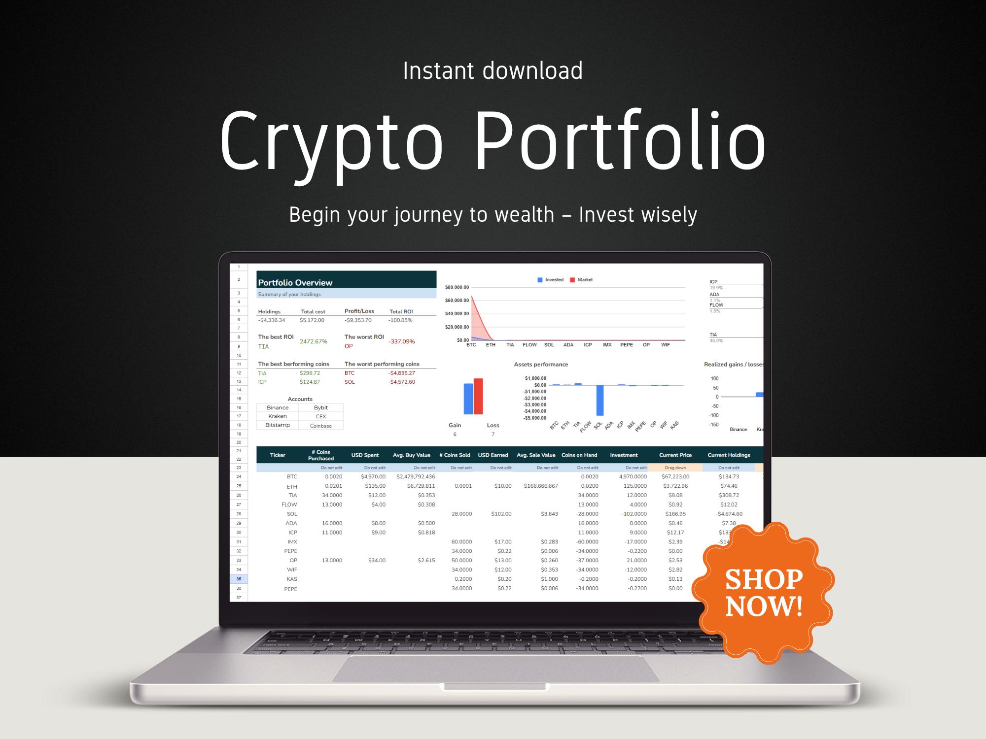 Simple Crypto Portfolio Tracker: Easy-to-Use Google Sheets Template for Cryptocurrency Tracking, Investment, and Profit Management