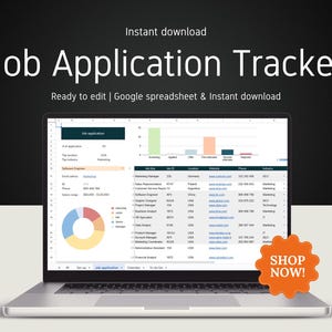 Tracker di candidature di lavoro Fogli Google / Organizzatore di ricerca di lavoro / Tieni traccia di candidature, colloqui e follow-up