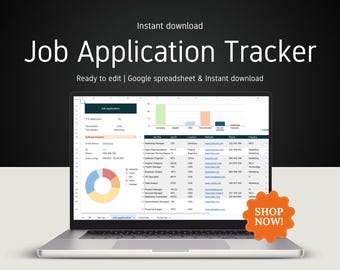 Job Application Tracker Google Sheets | Job Hunt Organizer | Track Applications, Interviews & Follow-Ups