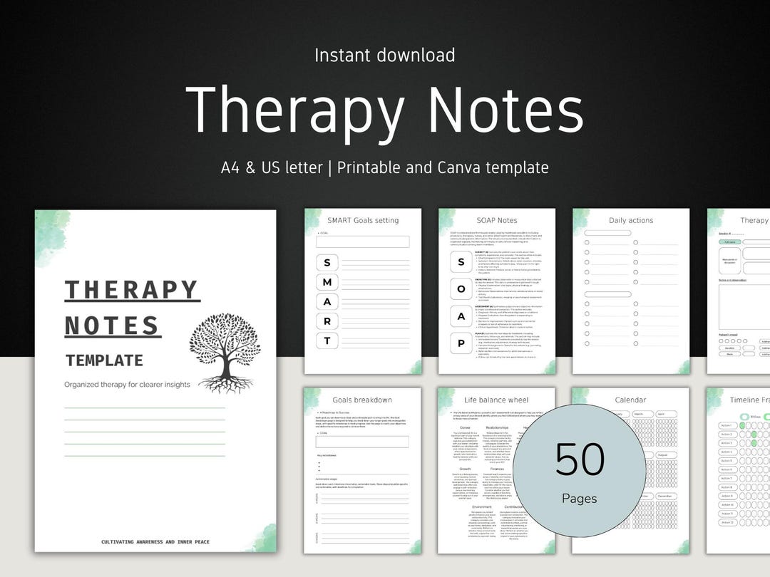 Therapy Notes Template: Client Session Notes for Counselors (printable ...