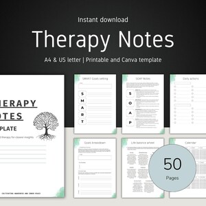Therapy Notes Template: Client Session Notes for Counselors (Printable PDF)