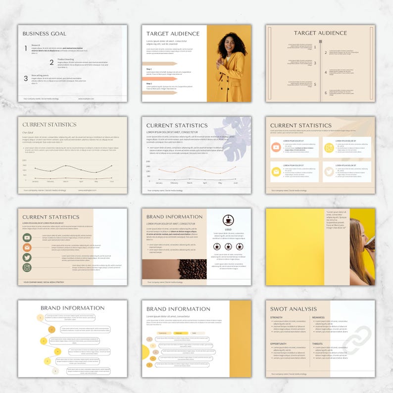 Social Media Strategy Canva Template, Client Strategy for Social Media Manager, Social Media and Marketing Proposal