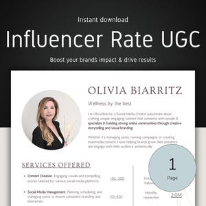 Influencer Rate Card Template: Modern Beige Canva Design (Digital Download A4 Size)