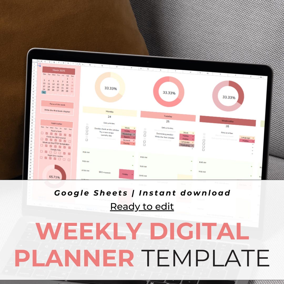 Weekly Planner & Task Tracker: Google Sheets Template | Easy Way to ...
