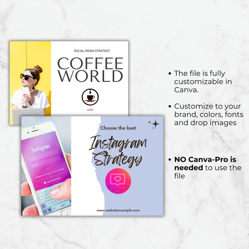 Social Media Strategy Canva Template, Client Strategy for Social Media Manager, Social Media and Marketing Proposal