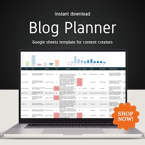 Blogpostplanner: Google Spreadsheets contentkalender (digitale download)