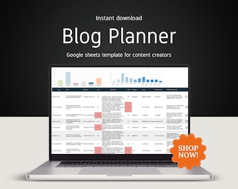 Blog Post Planner: Google Sheets Content Calendar (Digital Download)