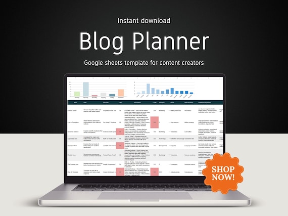 Blog Post Planner: Google Sheets Content Calendar (Digital Download)