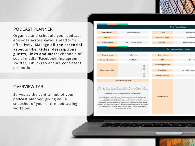 Podcast & YouTube Videos Planner (2025-2026): Google Sheets Podcast Tracker and Launch Kit
