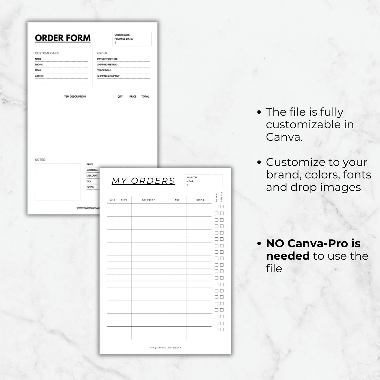 Order History Tracker Template: Printable Purchase Log (A4, US Letter) (PDF) - Etsy