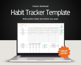 Google Sheets Habit Tracker Template: Daily, Weekly, Monthly (Digital Download)