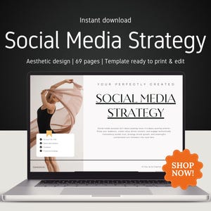 Plantilla de estrategia de redes sociales 2025: Plantilla de propuesta para clientes de Canva (editable, 69 páginas)