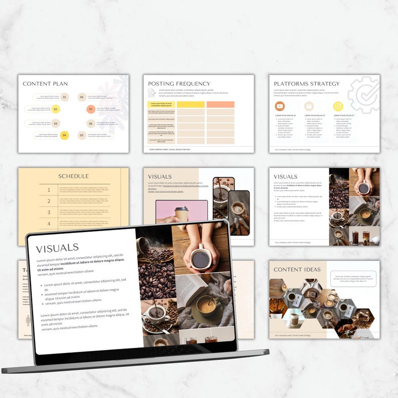 Social Media Strategy Canva Template, Client Strategy for Social Media Manager, Social Media and Marketing Proposal