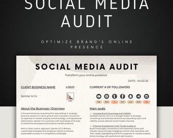 Social Media Audit Template PDF to download