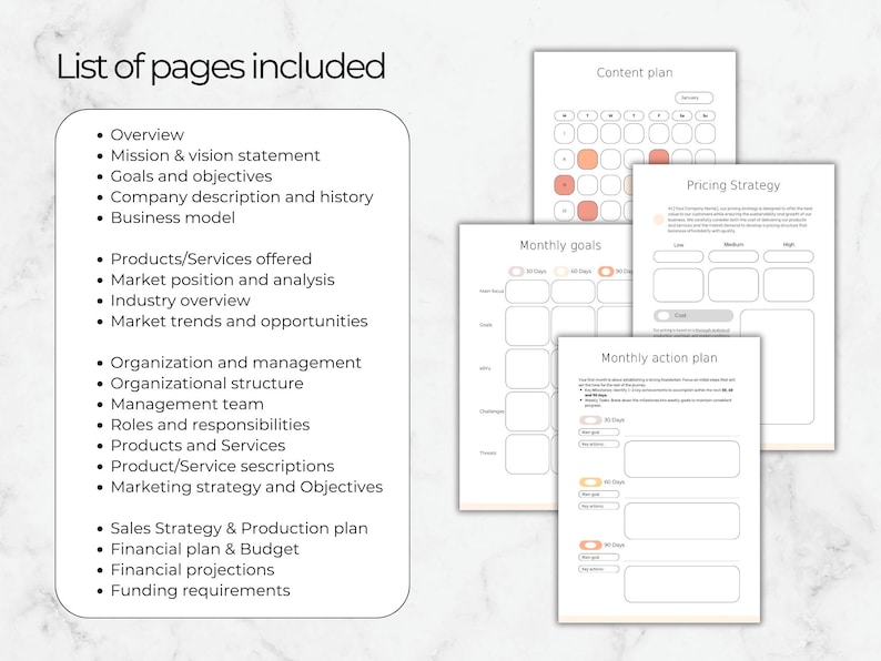58-seitige Marketingplan-Vorlage: Branding, Kundenstragie, Geschäftsentwicklung, digitaler Start-up-Plan Bild 3