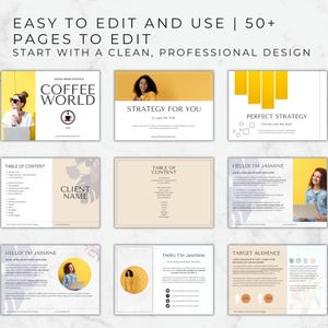 Social Media Strategy Canva Template, Client Strategy for Social Media Manager, Social Media and Marketing Proposal