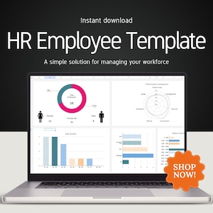 HR 従業員ダッシュボード テンプレート: Google Sheets HR 管理ツール (デジタル ダウンロード)