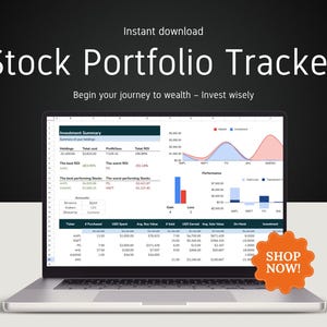 Stock Portfolio Tracker Spreadsheet (2025-2026) | Investment template