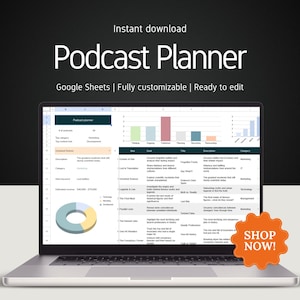 Planificador de podcasts y vídeos de YouTube: Kit de lanzamiento y seguimiento de podcasts de Hojas de cálculo de Google