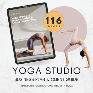 Yoga Studio Businessplan Vorlage | Druckbares PDF für Ausbilder, Wellness-Unternehmer | Bearbeitbarer Start-up Planer und Marketing-Planer