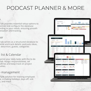 Podcast & YouTube Videos Planner (2025-2026): Google Sheets Podcast Tracker and Launch Kit