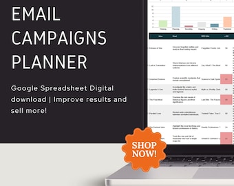 Email Marketing Planner: Google Sheets Template with Calendar (Digital Download)