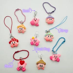 Tamagotchi, Phone Charm -KIRBY- Dust Plug Charm for Kindle, Switch, Strap Charm, Hook Charm, Chain Charm for Electronics, Bags, Keys