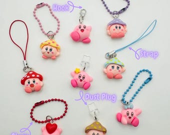 Tamagotchi, teléfono, abalorio para porta credencial -KIRBY-, abalorio para tapón antipolvo para Kindle, Switch, abalorio para correa, abalorio de gancho, abalorio de cadena para dispositivos electrónicos y bolsos.