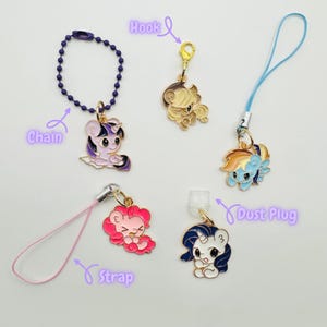 Tamagotchi, Phone Charm -LITTLE PONY- Dust Plug Charm for Kindle, Switch, Strap Charm, Hook Charm, Chain Charm for Electronics, Bags, Keys