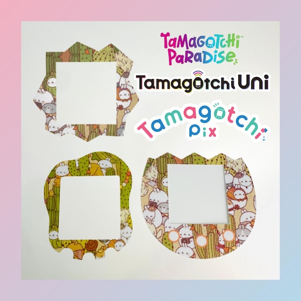 Tamagotchi Paradise, Uni, Pix Gesichtsplatte - Kawaii Kakteen - Tamagotchi Paradise, Uni, Pix Skin - Holographisch, seidenmatt
