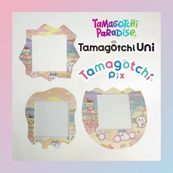Tamagotchi Paradise, Uni, Pix Gesichtsplatte - Kawaii Beachside - Tamagotchi Paradise, Uni, Pix Skin - Holographisch, seidenmatt